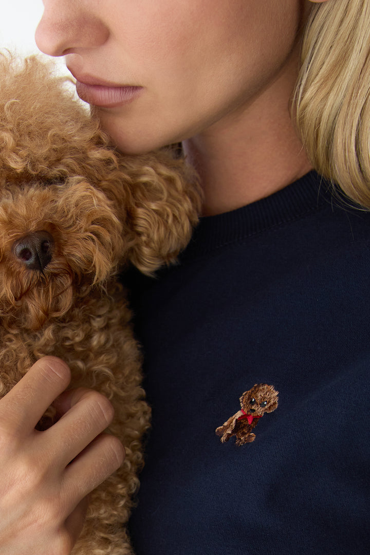 FLEECE STUDIO EMBROIDERED SWEATSHIRT in Sky Captain — alternate angle