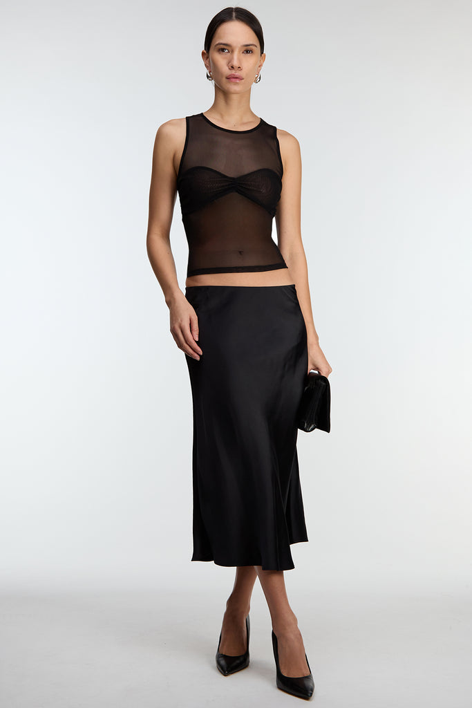 Mesh Tank Top with Ruched Bralette | OAK + FORT Mesh Tank Top with Ruched Bralette | OAK + FORT