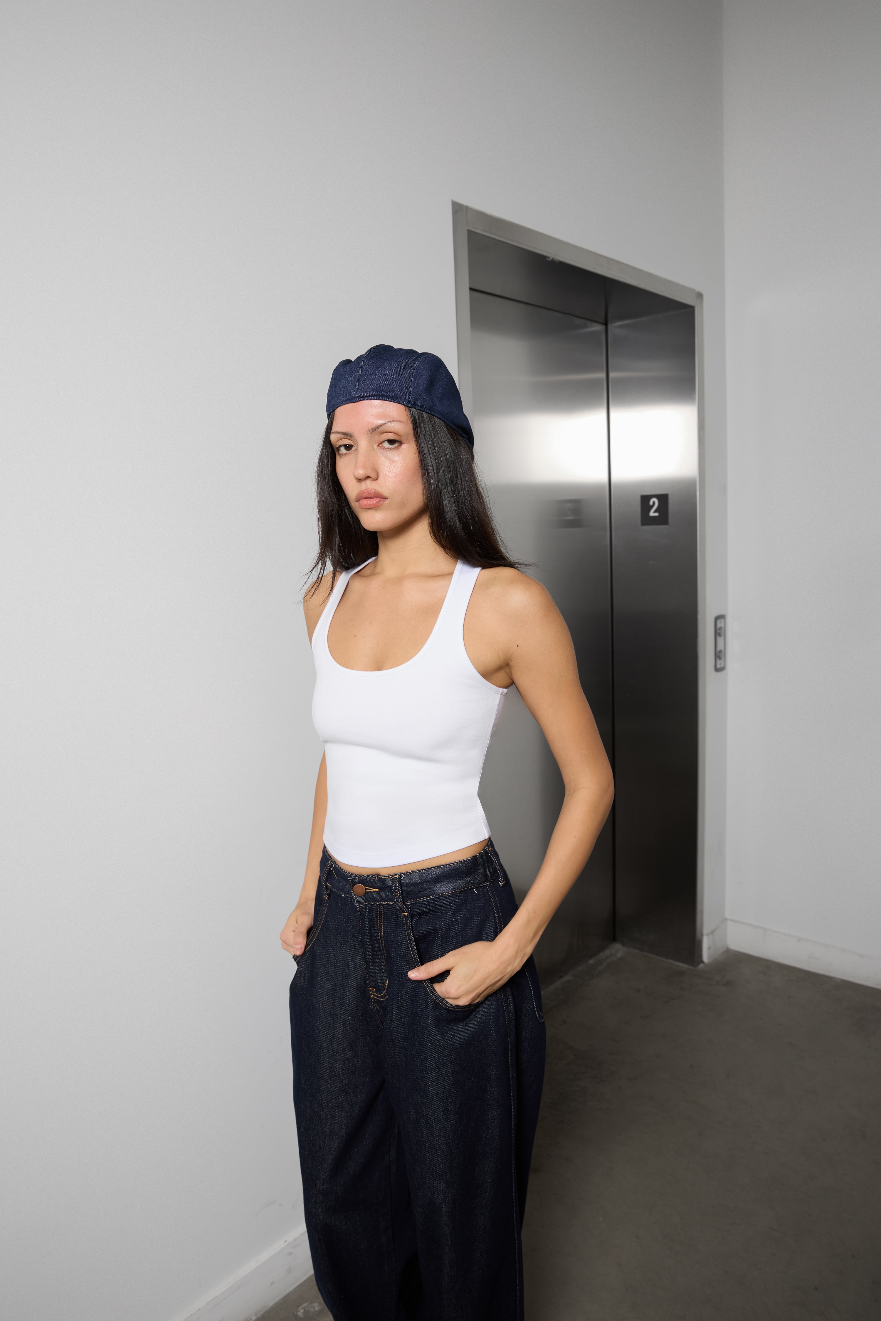 SET SCARF AND HAT IN BLACK MIX WHITE WOOL AND CASHMERE 946332 main image 0