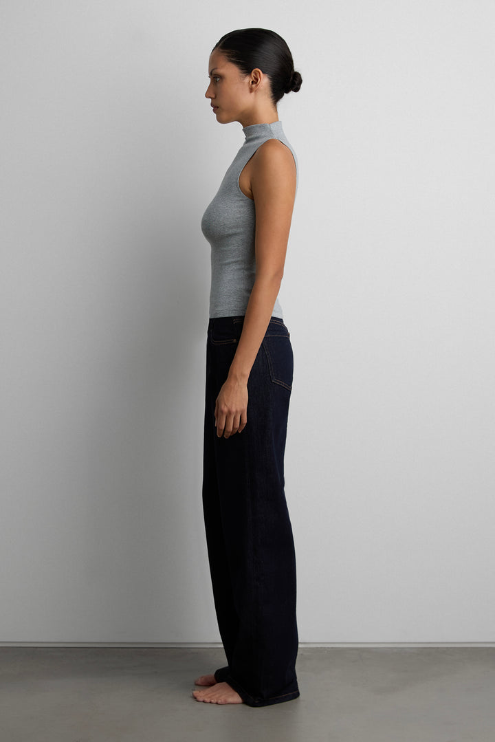 CLOUD MOCKNECK TANK TOP in Medium Heather Grey — alternate angle