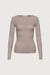 Sheer lightweight boat neck top in moon rock — main image