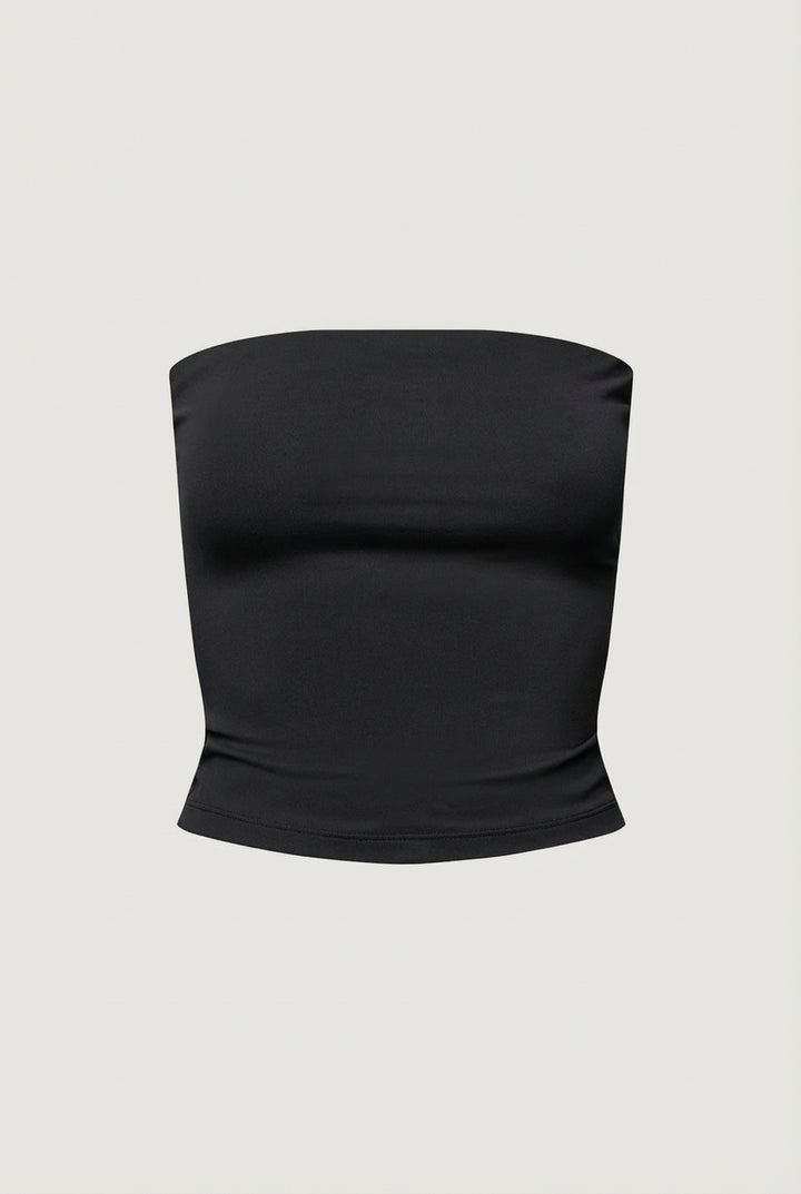CROPPED TUBE TOP in Black — alternate angle