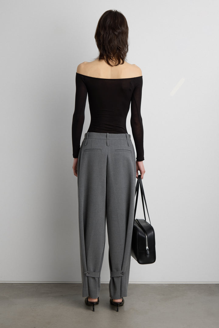 SHEER LIGHTWEIGHT OFF THE SHOULDER TOP in Black — alternate angle
