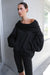 Slouchy oversized hoodie in black — main image