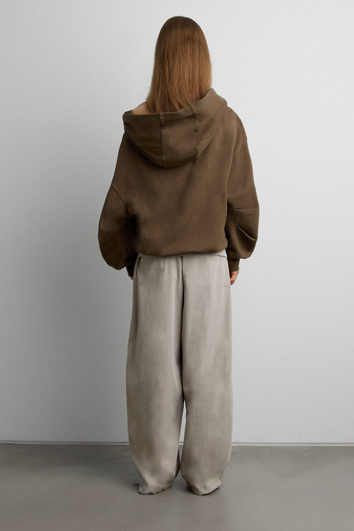 SLOUCHY OVERSIZED HOODIE in CANTEEN — alternate angle