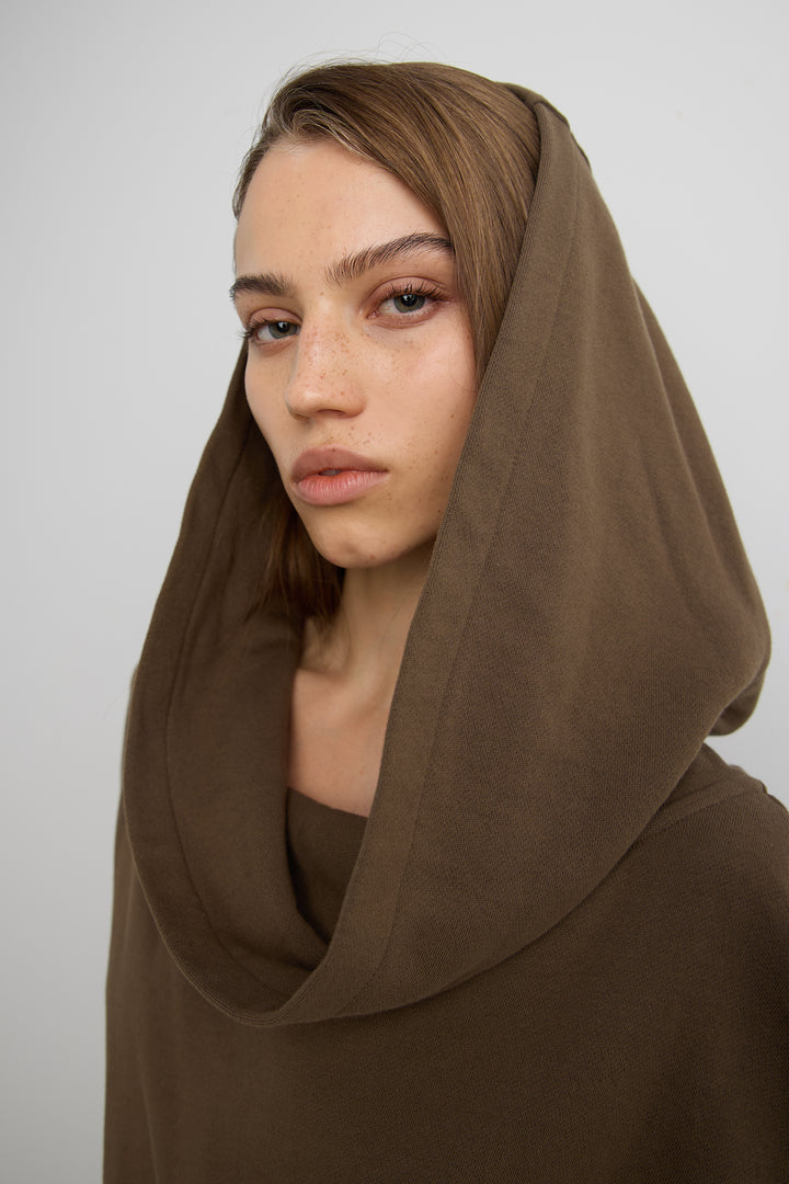 SLOUCHY OVERSIZED HOODIE in CANTEEN — alternate angle