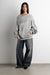 Slouchy oversized hoodie in medium heather grey — main image