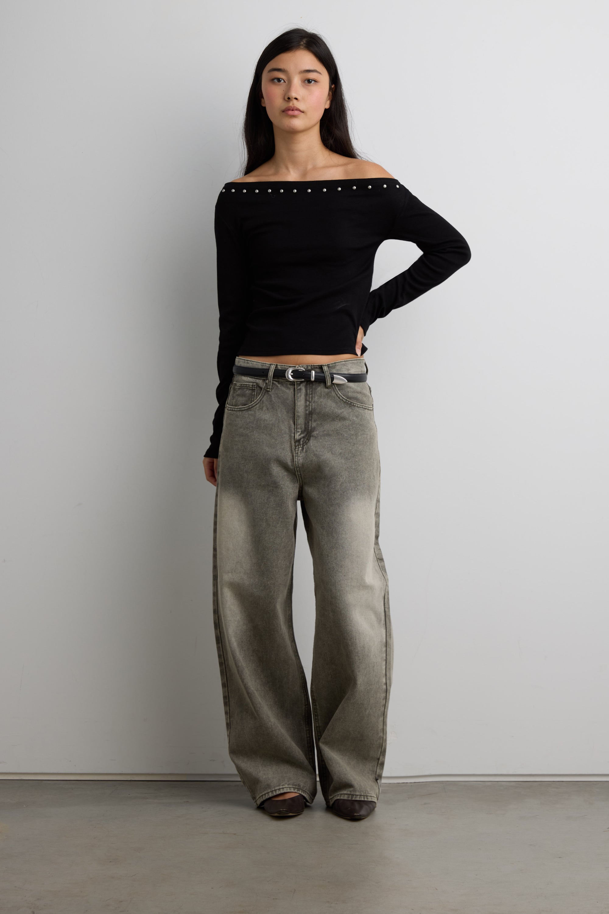 Cropped Off The Shoulder Top with Lace Trim | OAK + FORT