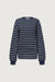 BRUSHED FLEECE STRIPED PULLOVER