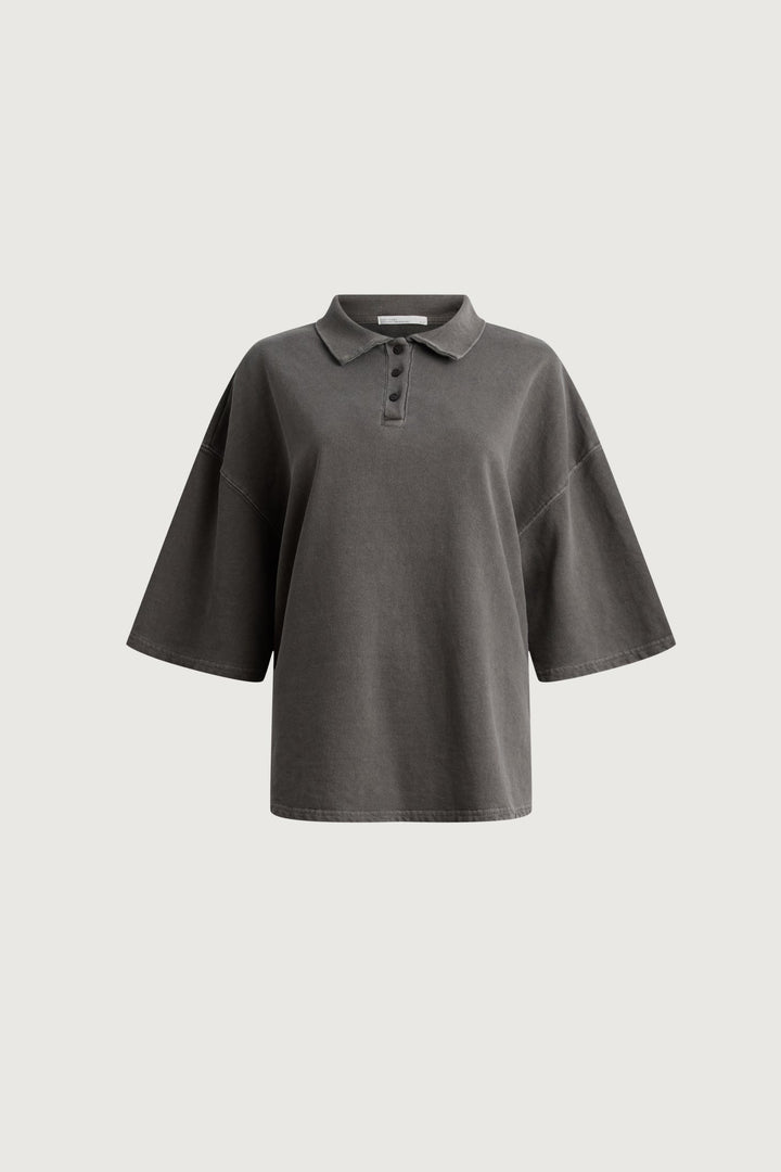 VINTAGE WASH OVERSIZED TEE in Charcoal — alternate angle