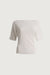 Knit boat neck sweater in white — main image