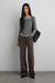 Shirred contrast layer top in gray — main image