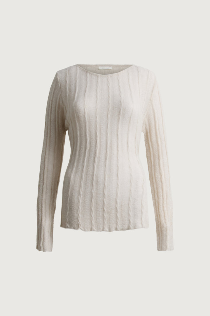 DRIFT KNIT TOP in Cream — alternate angle