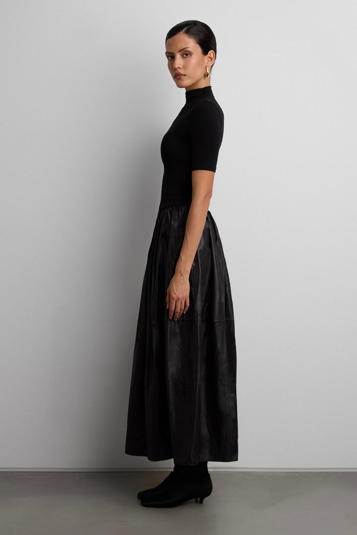 MOCK NECK KNIT TOP in Black — alternate angle