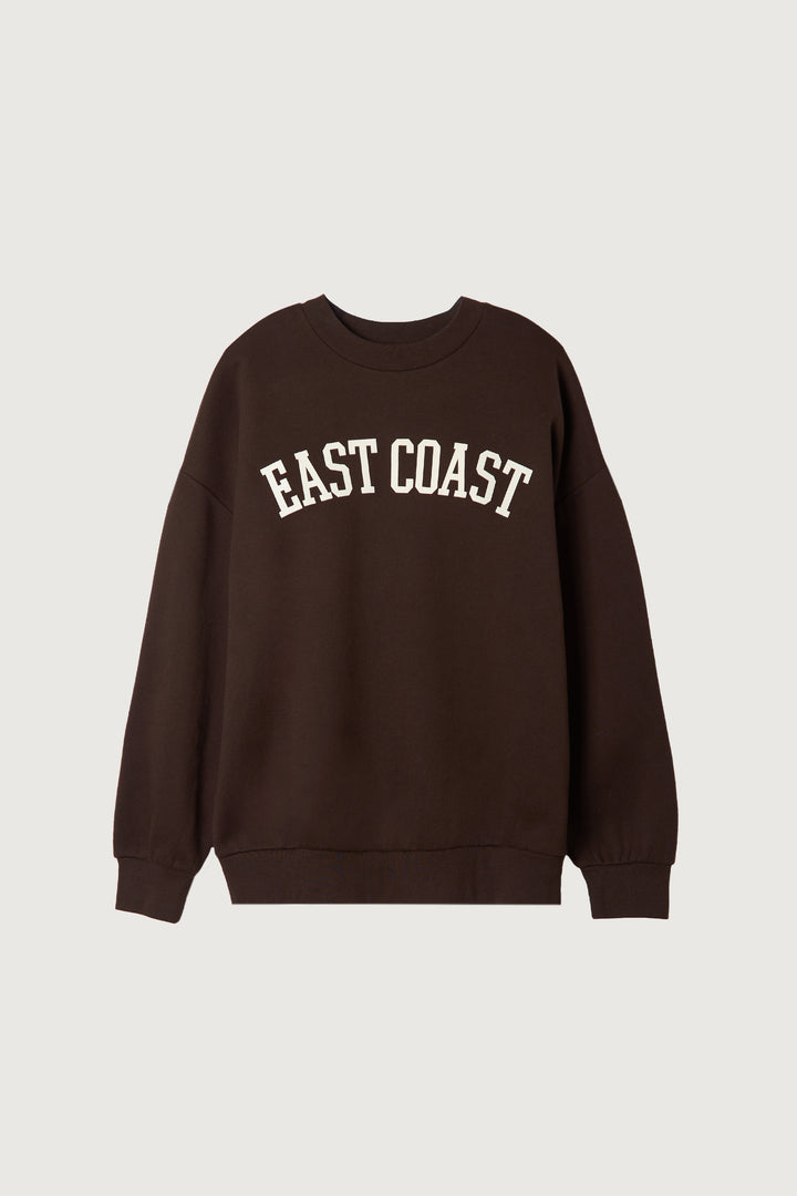 OVERSIZED GRAPHIC SWEATSHIRT in COFFEE BEAN W — alternate angle