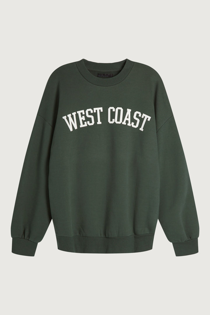 OVERSIZED GRAPHIC SWEATSHIRT in Deep Green E — alternate angle